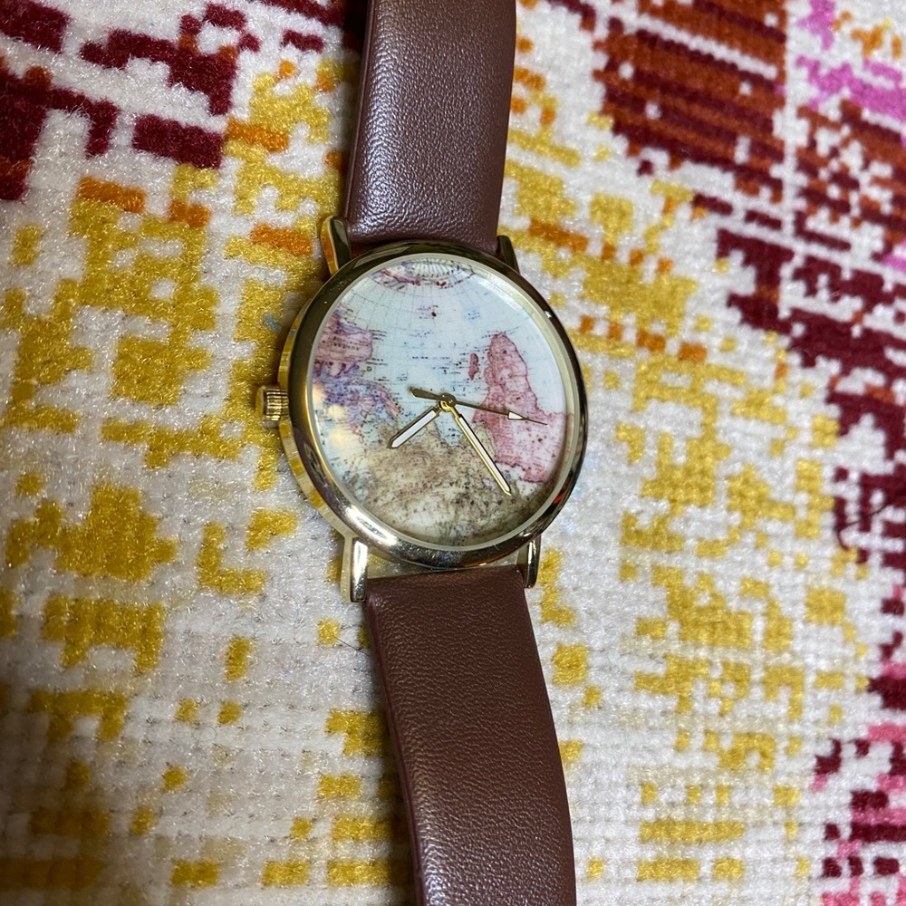 Map Faced Watch